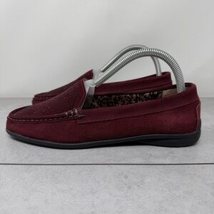 Spring Step Rhinestone Embellished Suede Loafer Slip On Shoes Size 40 Bordeaux